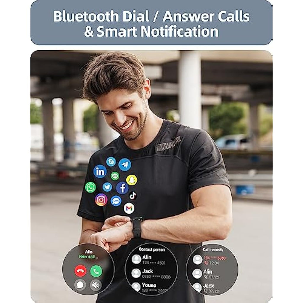 Parsonver Smart Watch - Bluetooth Call Fitness Tracker with IP68 Waterproof