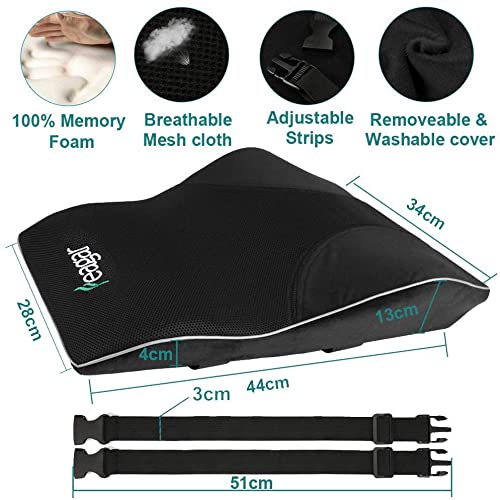 Feagar Lumbar Support Pillow – Memory Foam Back Cushion for Office & Car