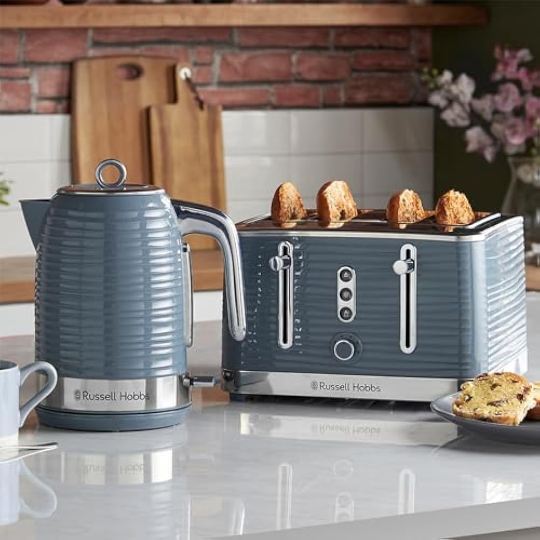 Russell Hobbs Inspire Electric Kettle – 1.7L Fast Boil 3KW – Grey