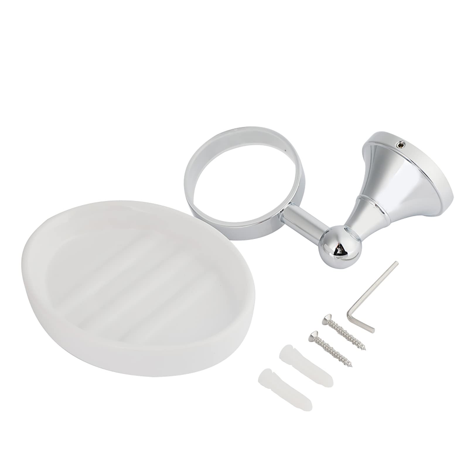 Jolof Store Wall Mounted Ceramic Soap Dish – Chrome Brass Holder