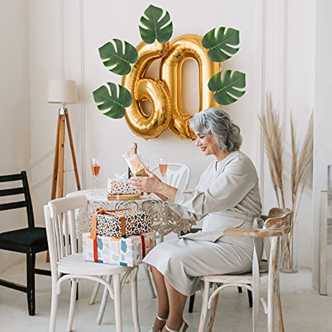 Jolof Store 12PCS Artificial Palm Leaves | Faux Monstera Jungle Decor