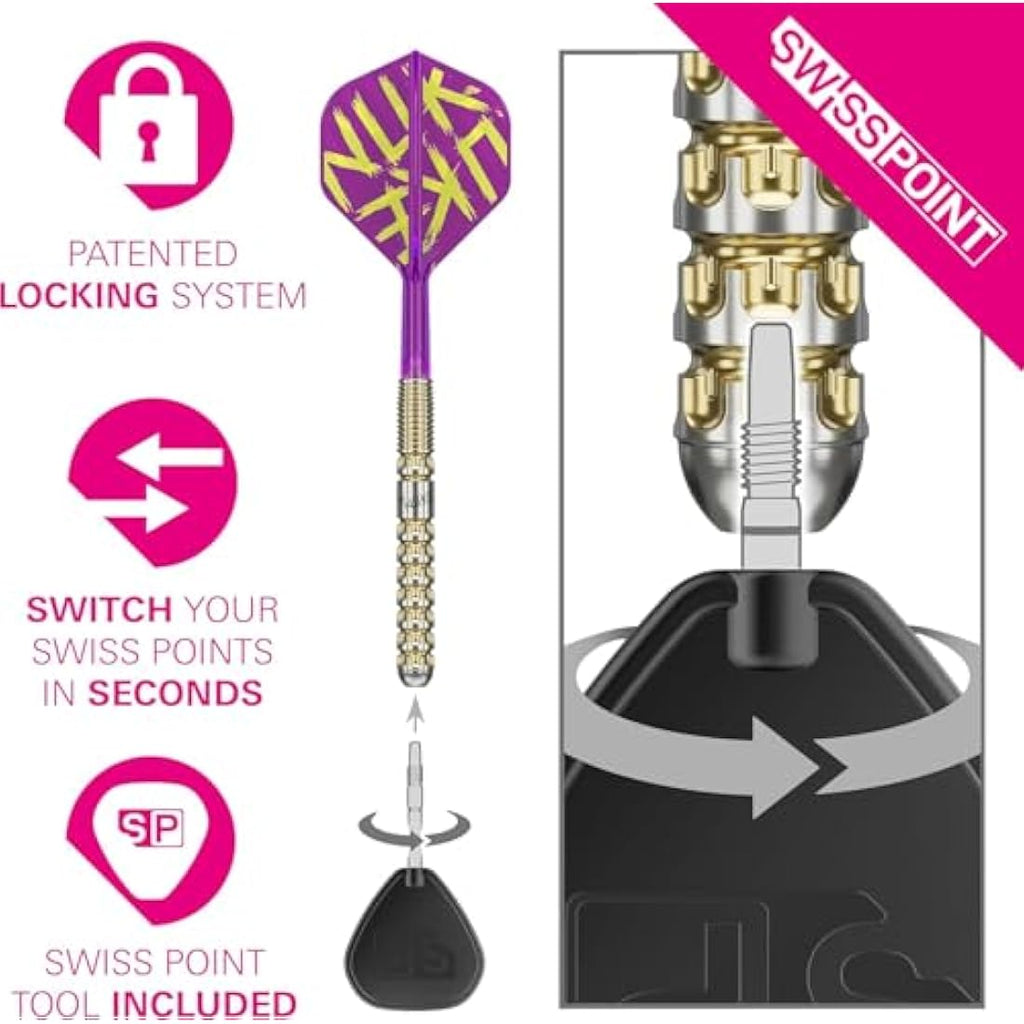 Target Darts Luke Littler Gen 1 Prodigy 90% Tungsten Steel Tip Swiss Point