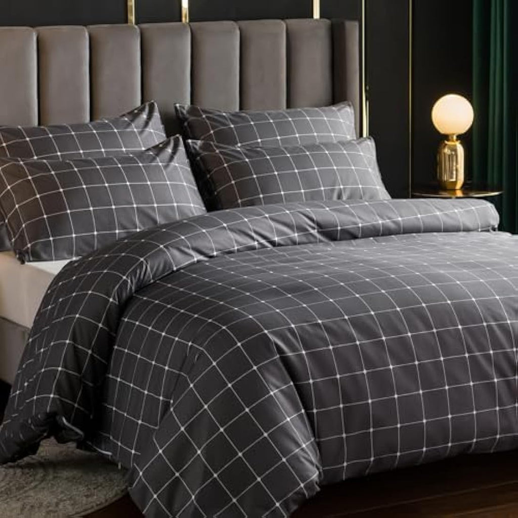 Lazzaro Double Duvet Set – Reversible Microfiber Bedding with Zipper
