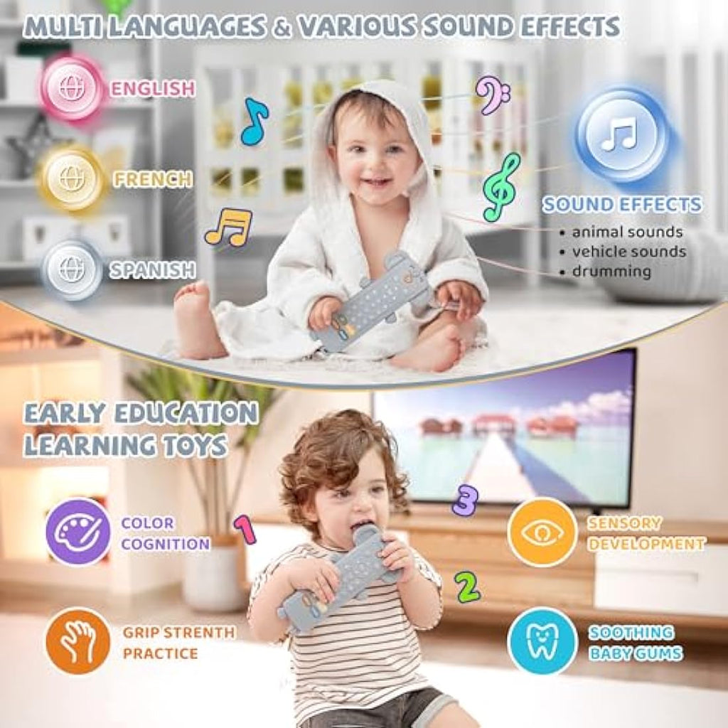 Jolof Store Baby Remote Control Toy - Musical Teether with 3 Languages