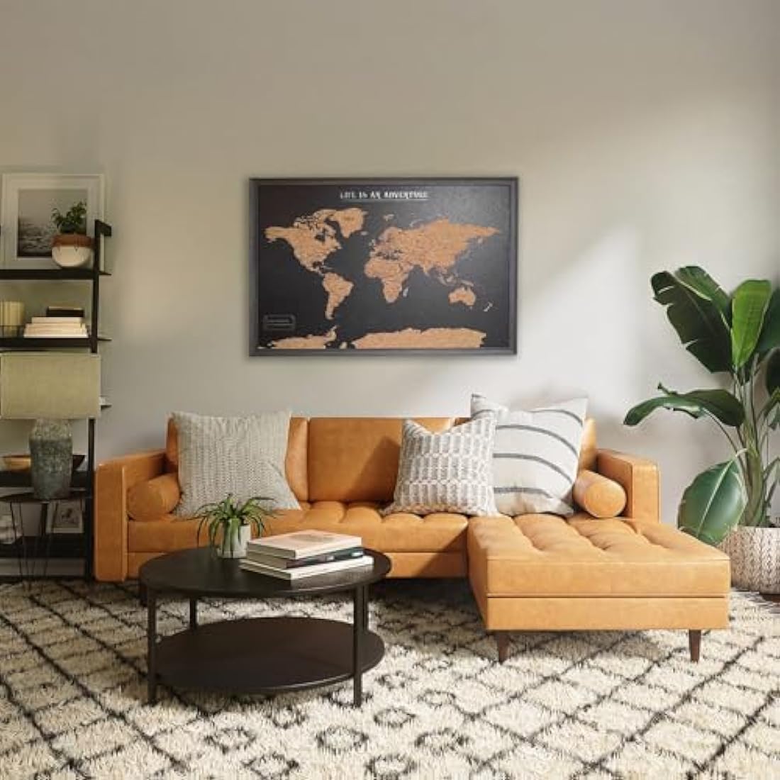 World Map Pin Board – Large Black Framed Cork Board
