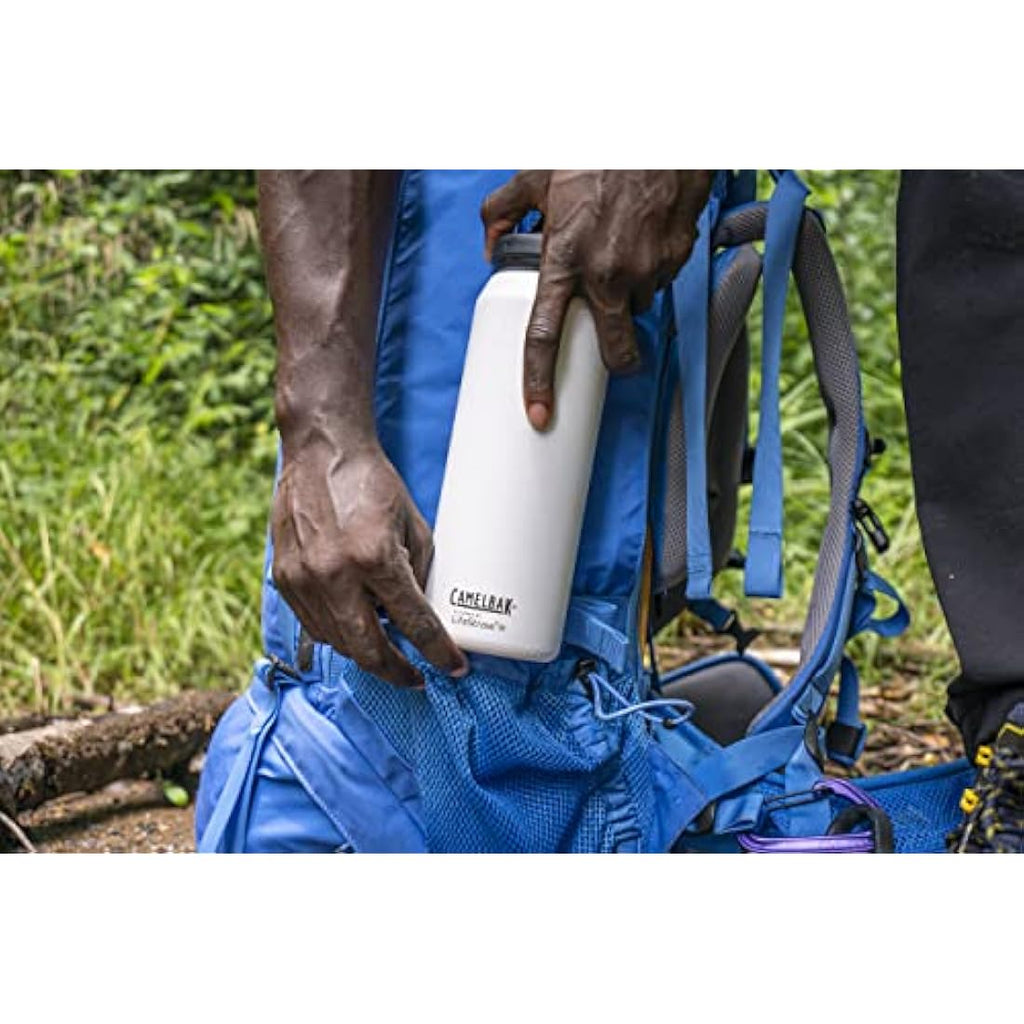 CamelBak Eddy+ LifeStraw 1L Filtered Water Bottle – White Stainless