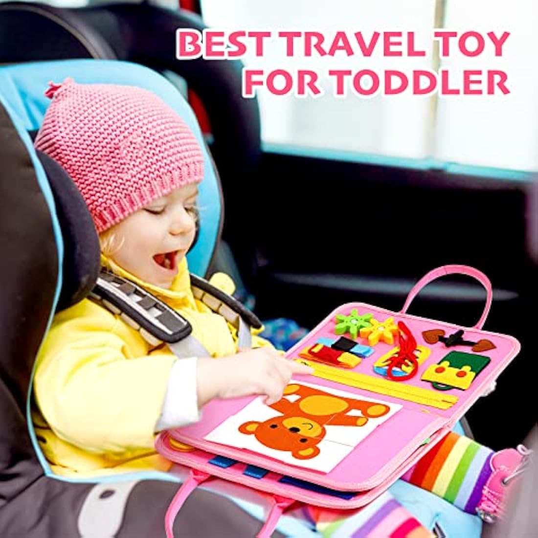 Hooku Montessori Busy Board for Toddlers – Sensory Travel Toy (TY004)