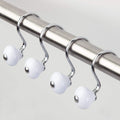 iDesign Metal and Plastic Shower Curtain Rings - Set of 12, White/Chrome