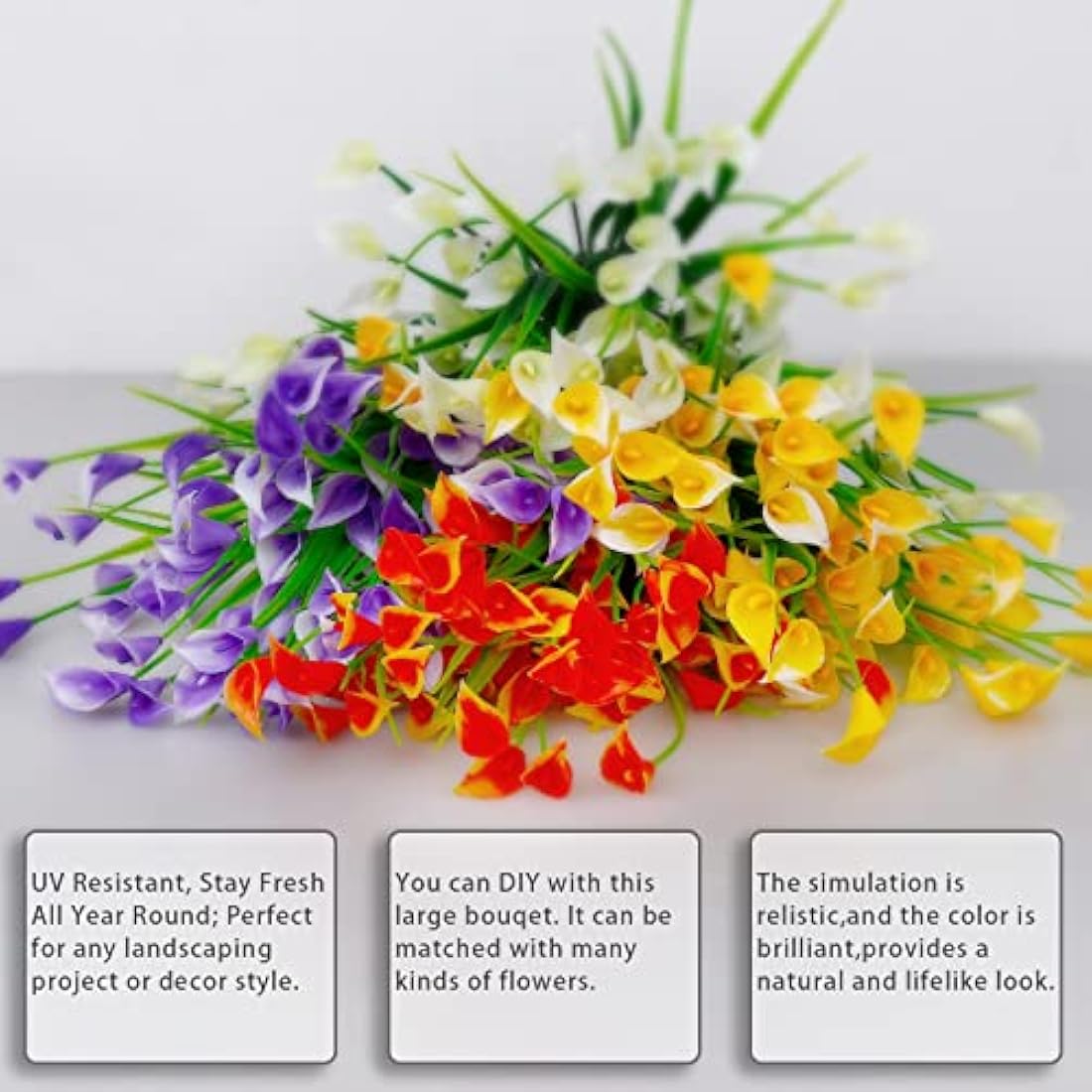 12Pcs Artificial Calla Lily Flowers – UV Resistant Faux Plants