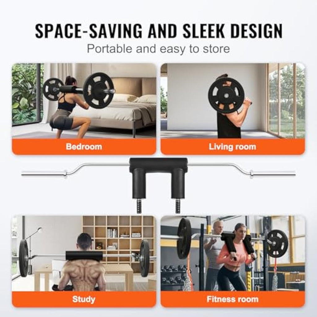 VEVOR Safety Squat Bar | 1500 LBS Capacity A3 Steel Barbell for Home Gym