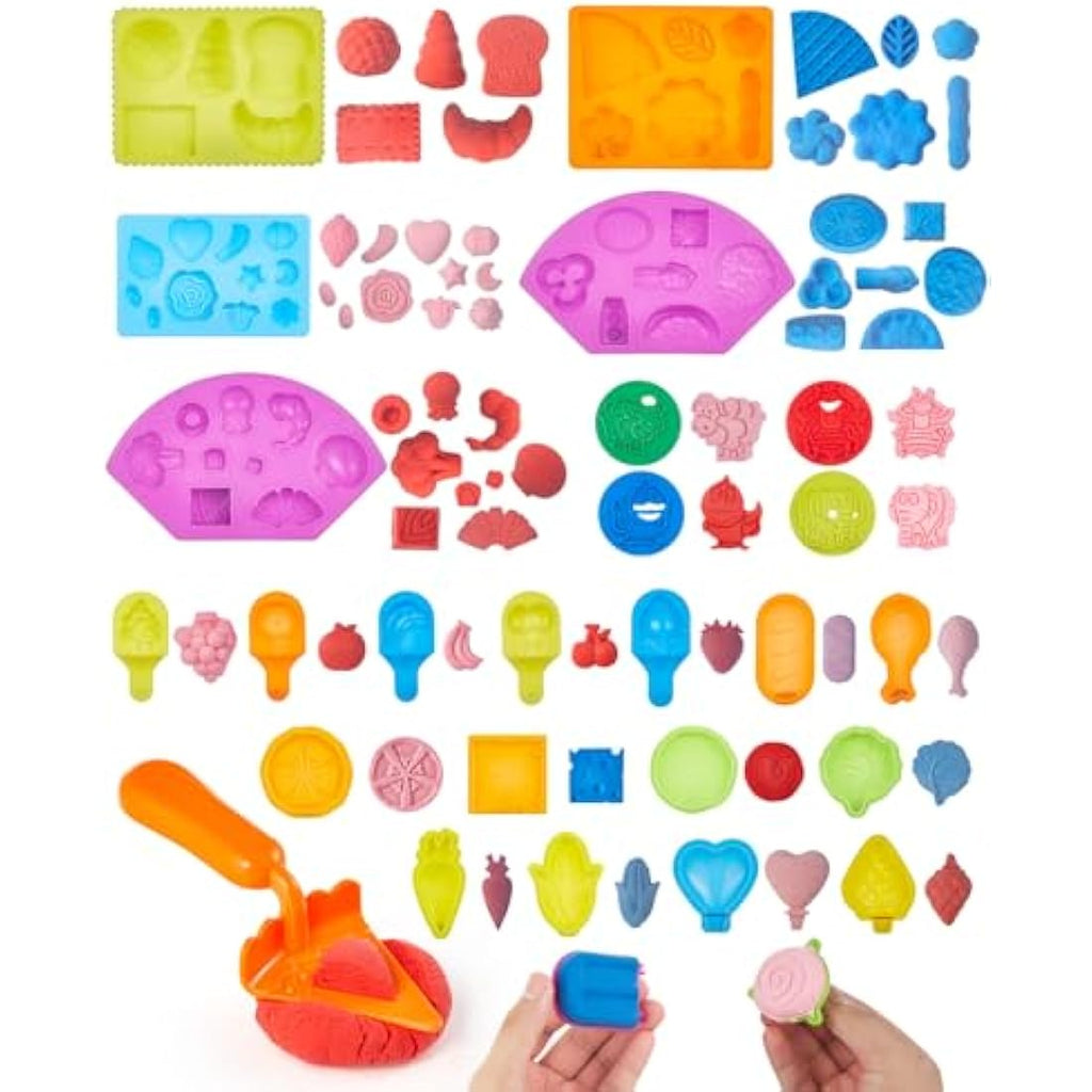 Lictin 43Pcs Clay Dough Tools Kit – Multicolored Plastic Modeling Set