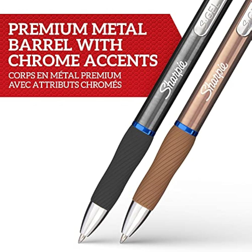 Sharpie S-Gel Metal Gel Pens | 0.7mm Medium Point | Grey & Rose Gold