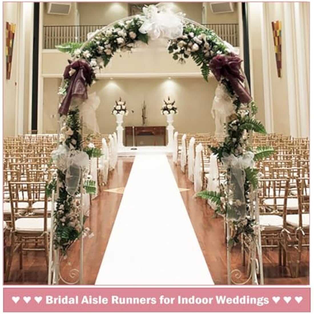 Jolof Store White Wedding Aisle Runner – 2mm Thick Non-Slip Floor Carpet