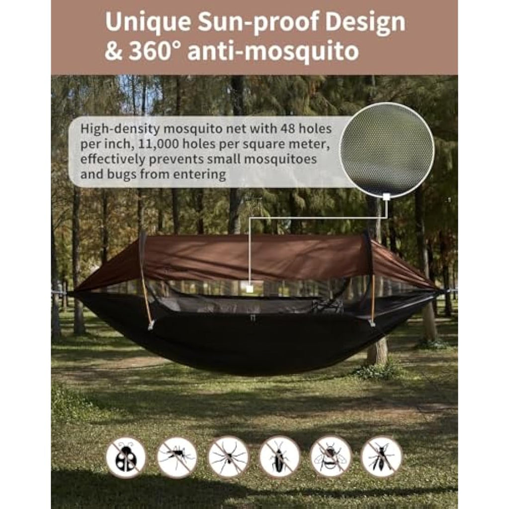 Travel Bird 3-in-1 Camping Hammock Tent with Mosquito Net & Sunshade