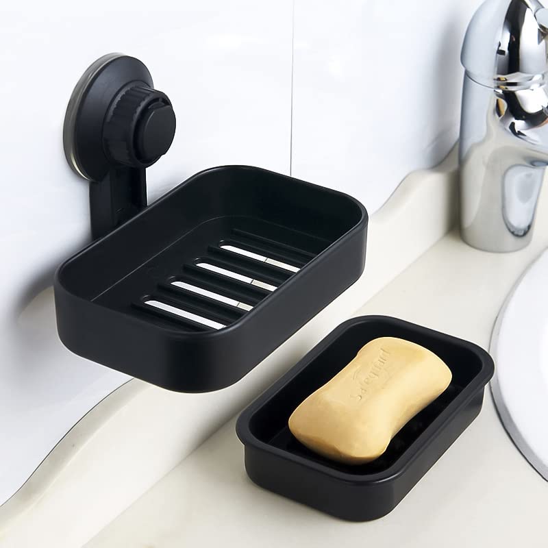 MR.HOKWY Suction Cup Soap Holder for Shower Wall, Bathroom, Tub and Kitchen Sink Powerful Vacuum Suction Plastic Soap Holder - image 1