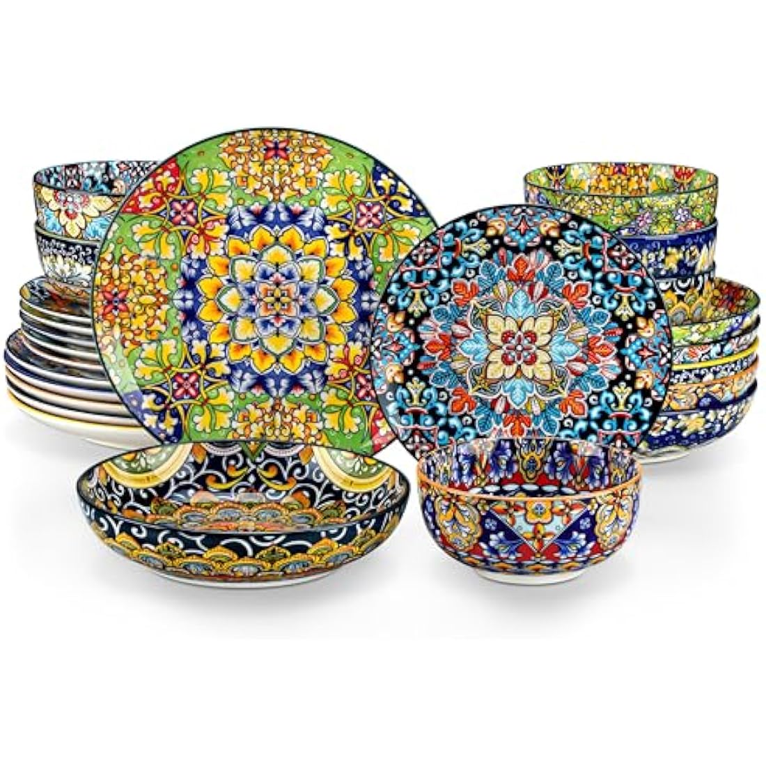 vancasso SIMI 24-Piece Bohemian Porcelain Dinner Set for 6 People