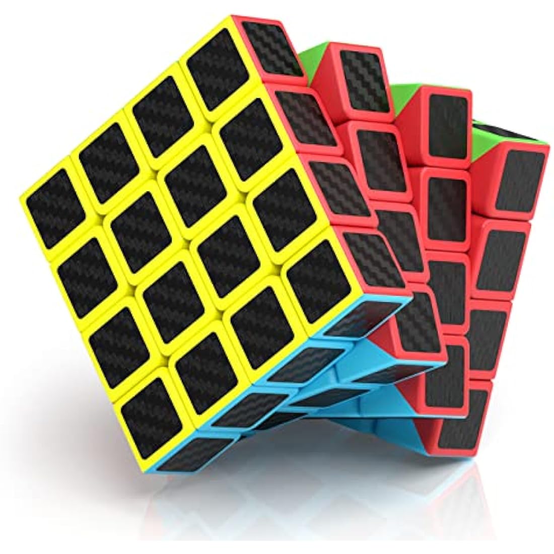 Roxenda 4x4 Speed Cube – Carbon Fiber Sticker Magic Puzzle for Kids