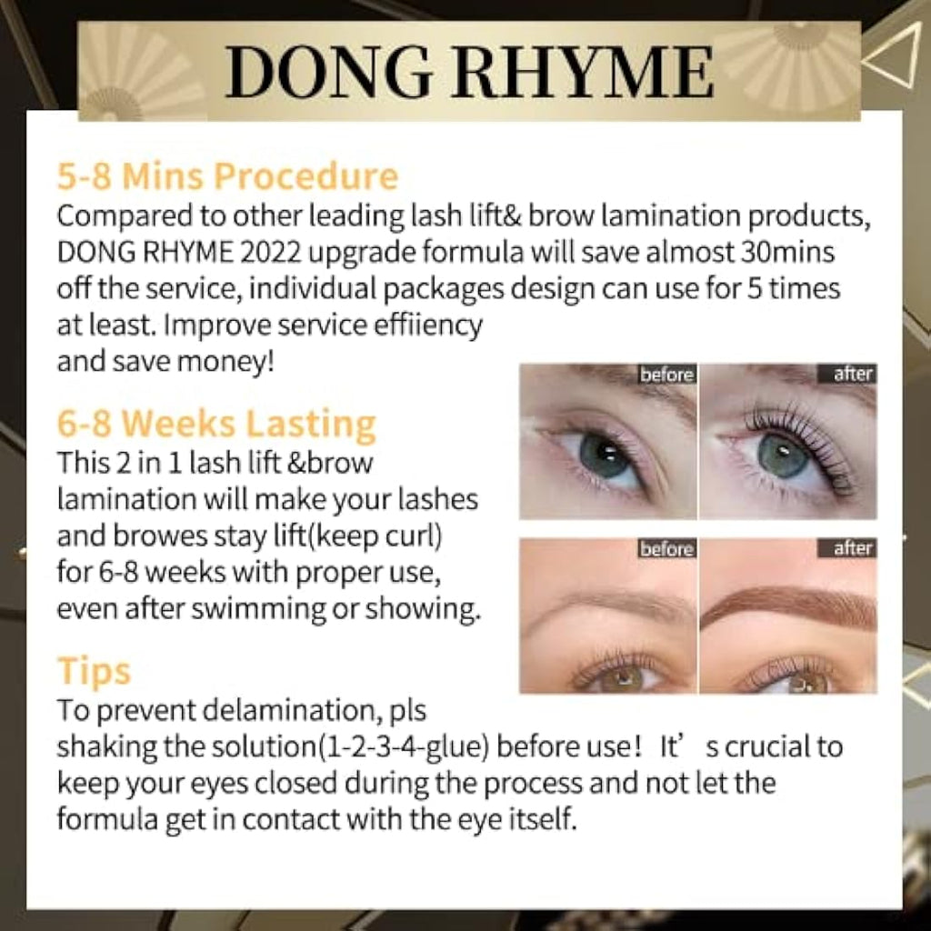 DONG RHYME Lash Lift and Brow Lamination Kit – Collagen Formula 5-Pack