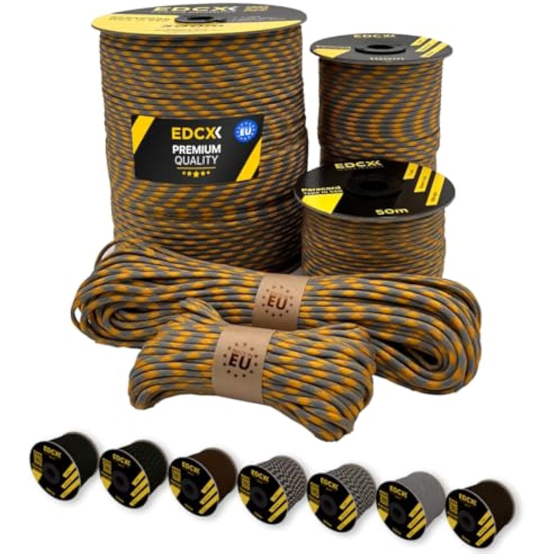 EDCX 550 Paracord – 4mm Type III 7-Strand Nylon Rope, 15m Spool