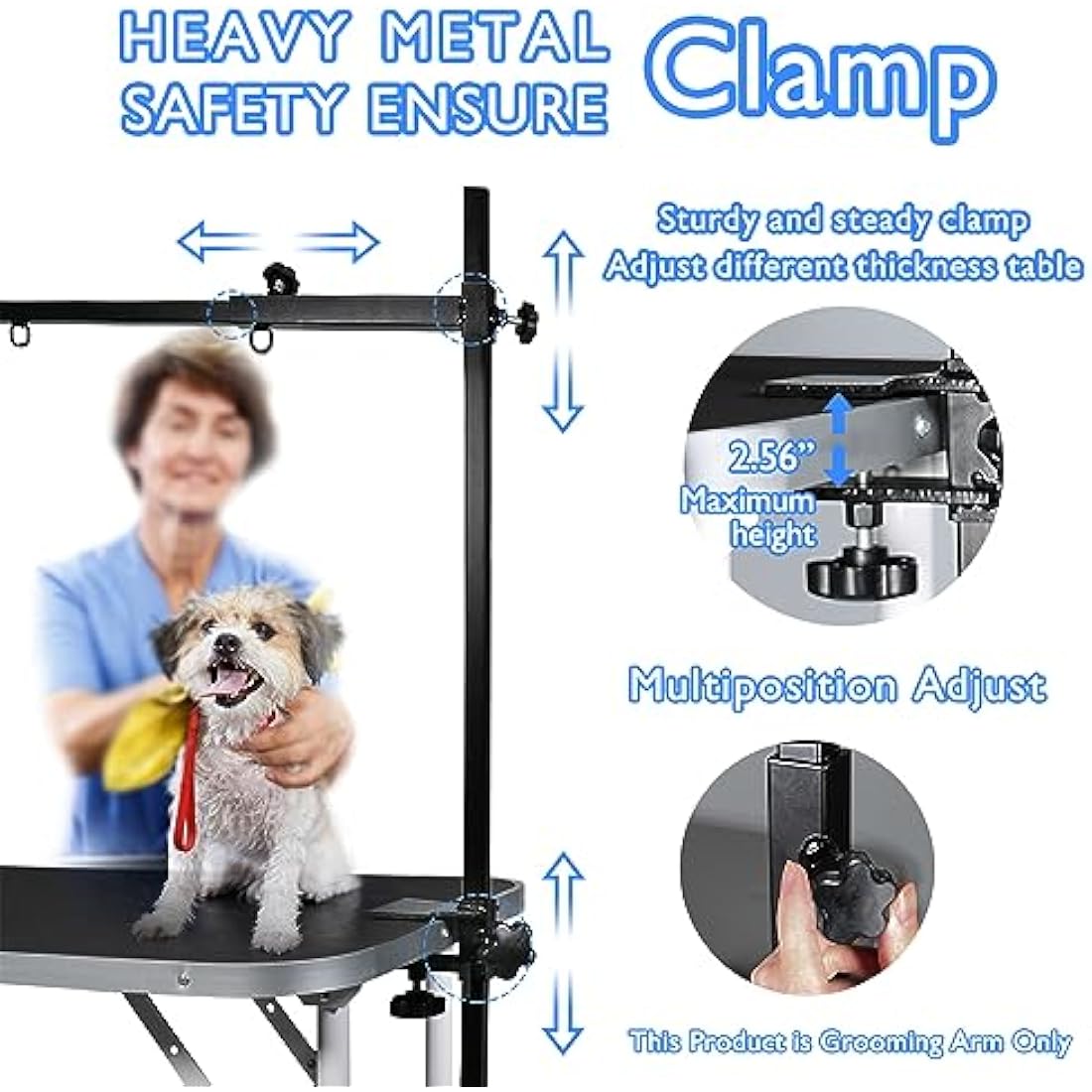 LEIBOU H-Shape Dog Grooming Arm | Heavy Duty Aluminum with 3 Nooses