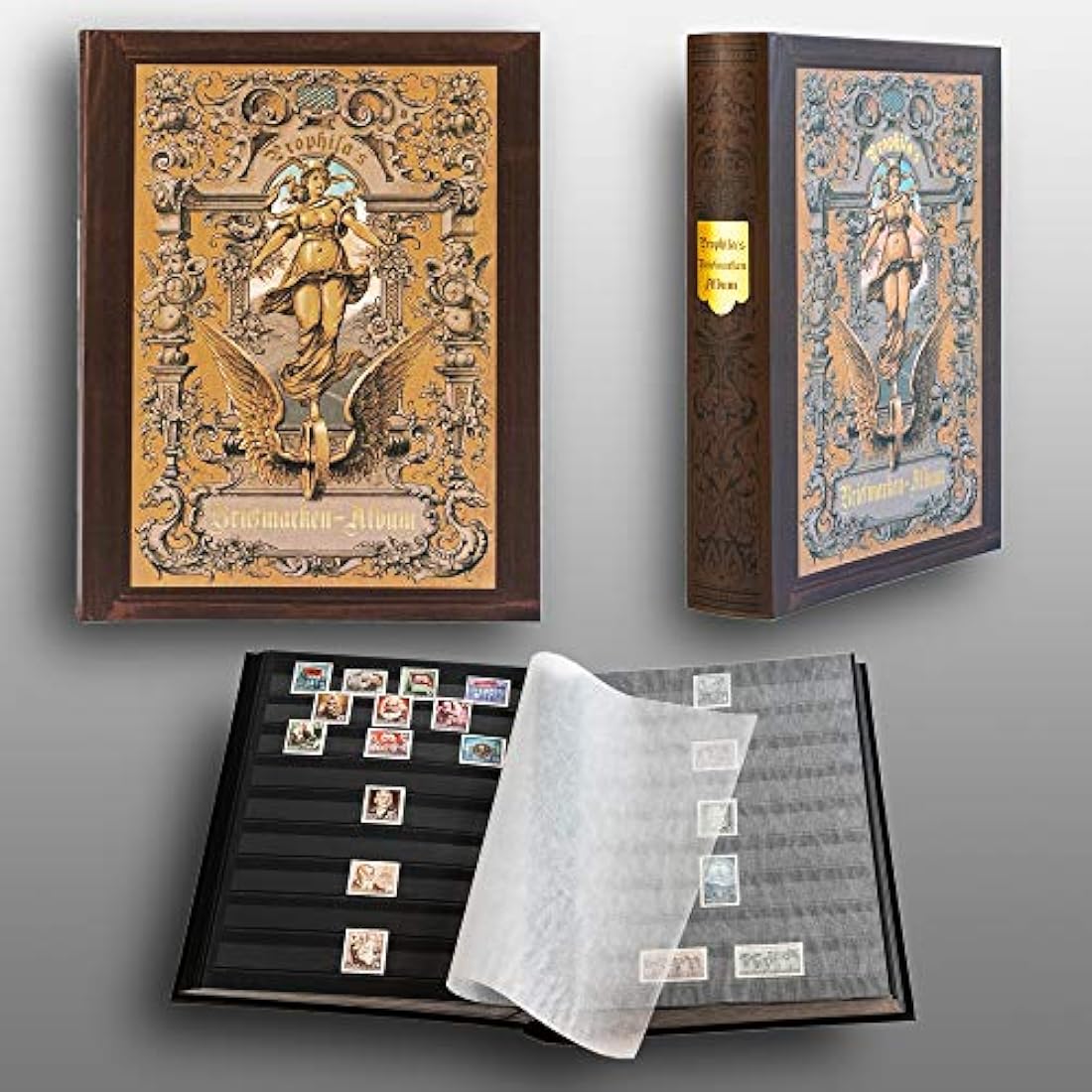 Prophila Stamp Album – 60 Black Page Heritage Design Stockbook