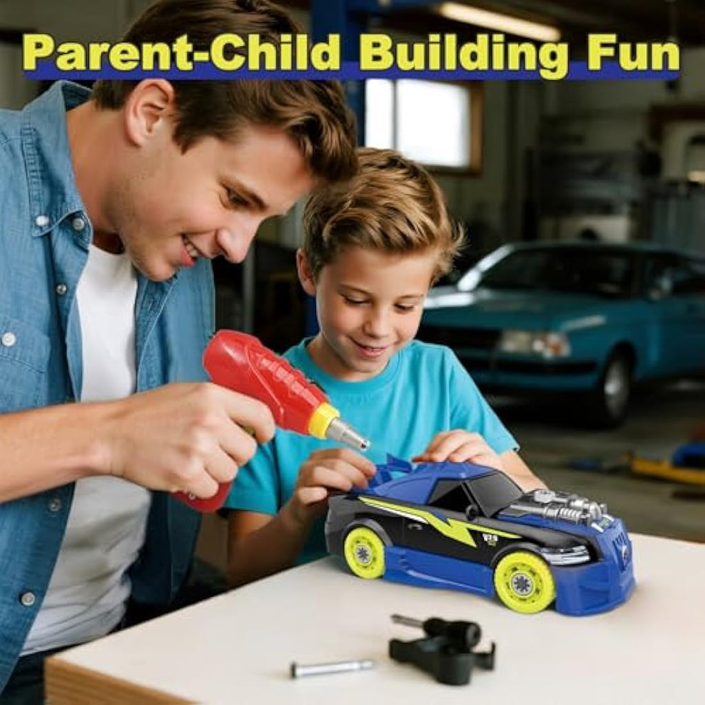 Pup Go Take Apart Toy Racing Car – 2-in-1 STEM Building Kit with Drill