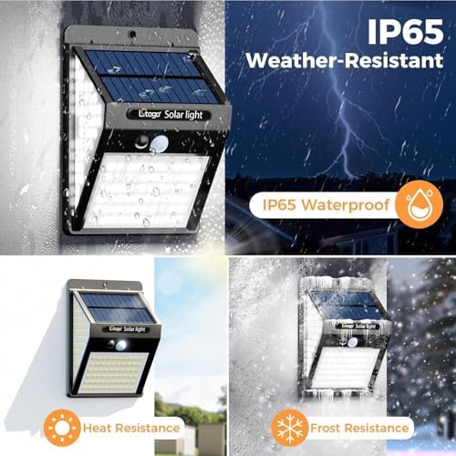 Litogo 4-Pack 140LED Solar Security Lights – Waterproof Motion Sensor