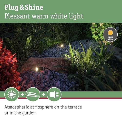 Paulmann Plug & Shine Plantini LED Outdoor Spotlight Set - 3000K Anthracite