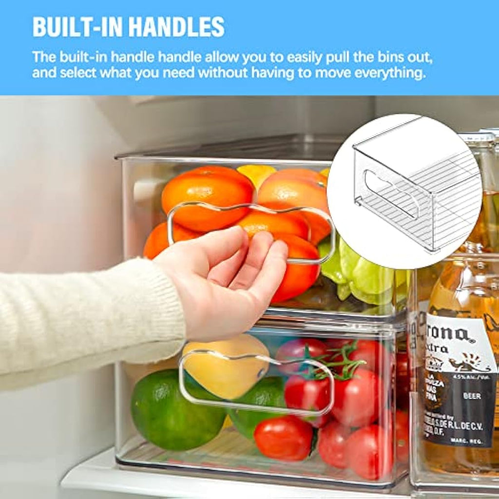 Jolof Store 9-Pack Stackable Fridge Organisers | Clear Food Storage Bins