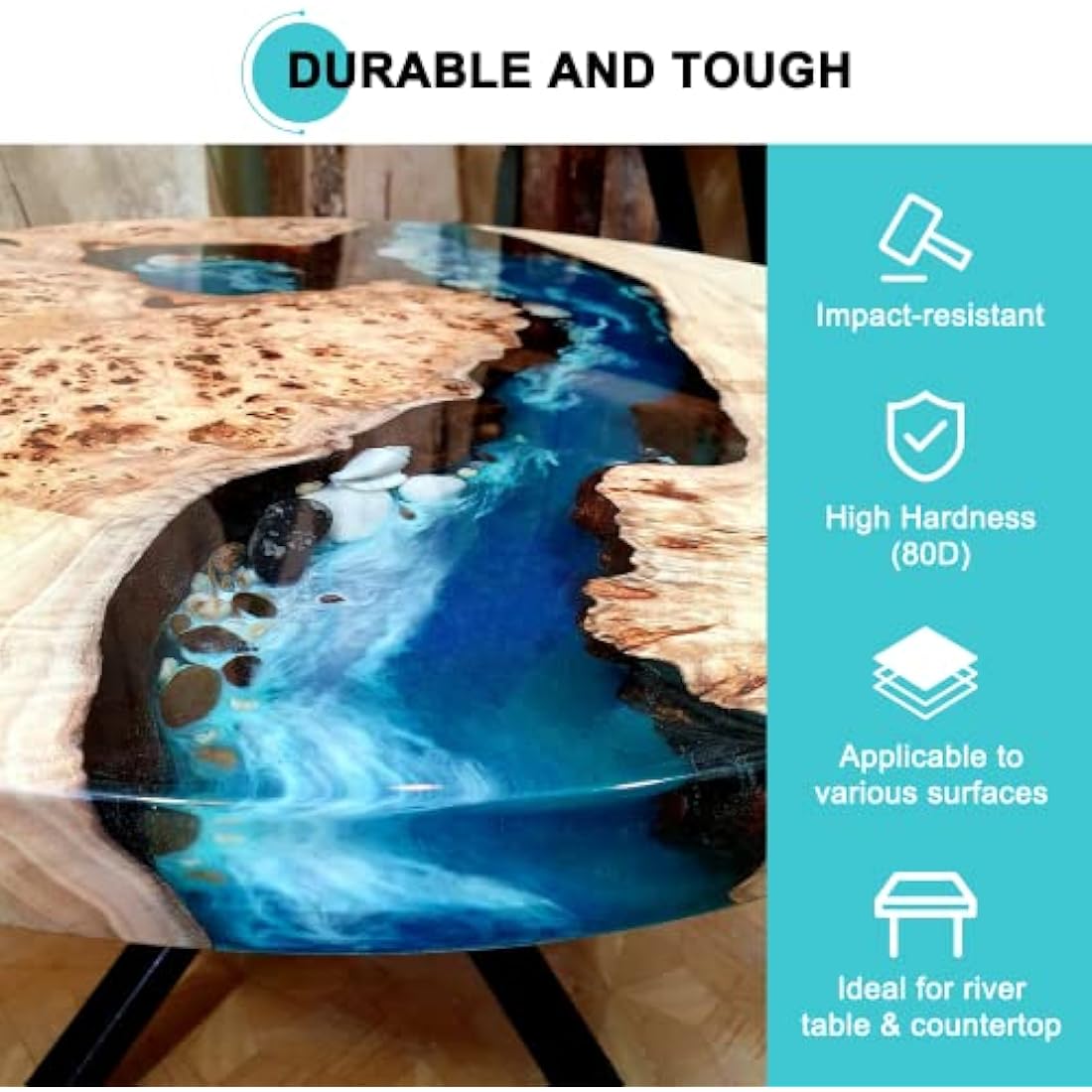JDiction Clear Epoxy Resin - 1 Gallon UV Resistant Casting & Coating Kit