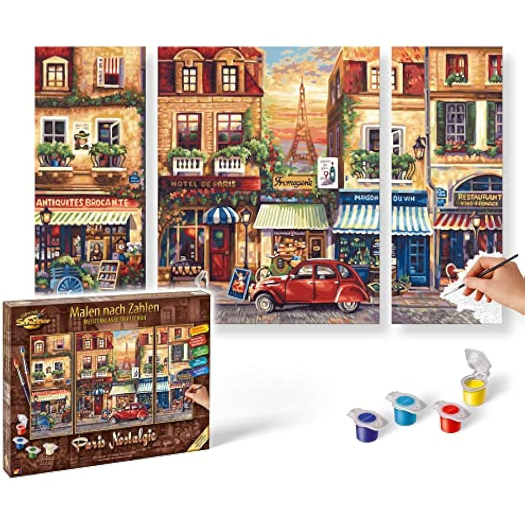 Schipper Paris Nostalgie Triptych Paint by Numbers Kit - 50 x 80 cm