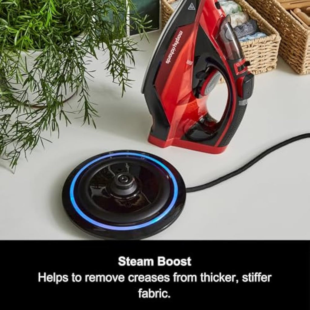 Morphy Richards EasyCHARGE Cordless Steam Iron | 2400W Ceramic Red