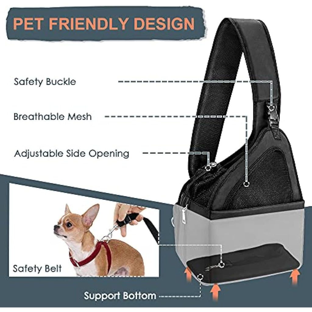 Nasjac Small Dog Sling Carrier – Breathable Mesh Hands-Free Travel Bag