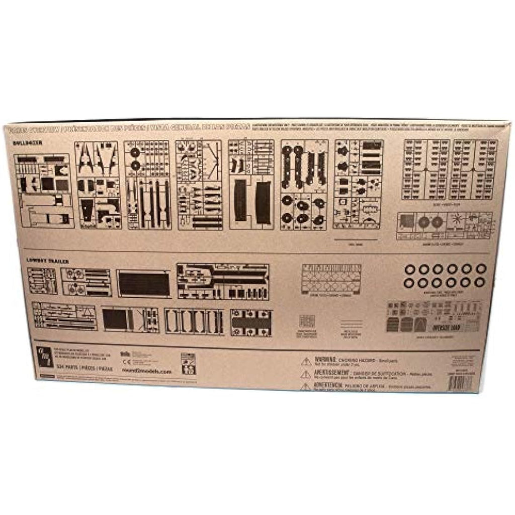 AMT Lowboy Trailer & Bulldozer 1:25 Scale Model Kit - Black (AMT1218)