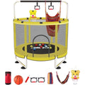 Jolof Store Kids Trampoline with Basketball Hoop and Enclosure