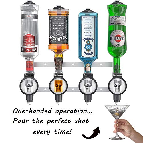 Barbarian 4 Bottle Spirit Optics | Wall Mounted Bar Butler Dispenser