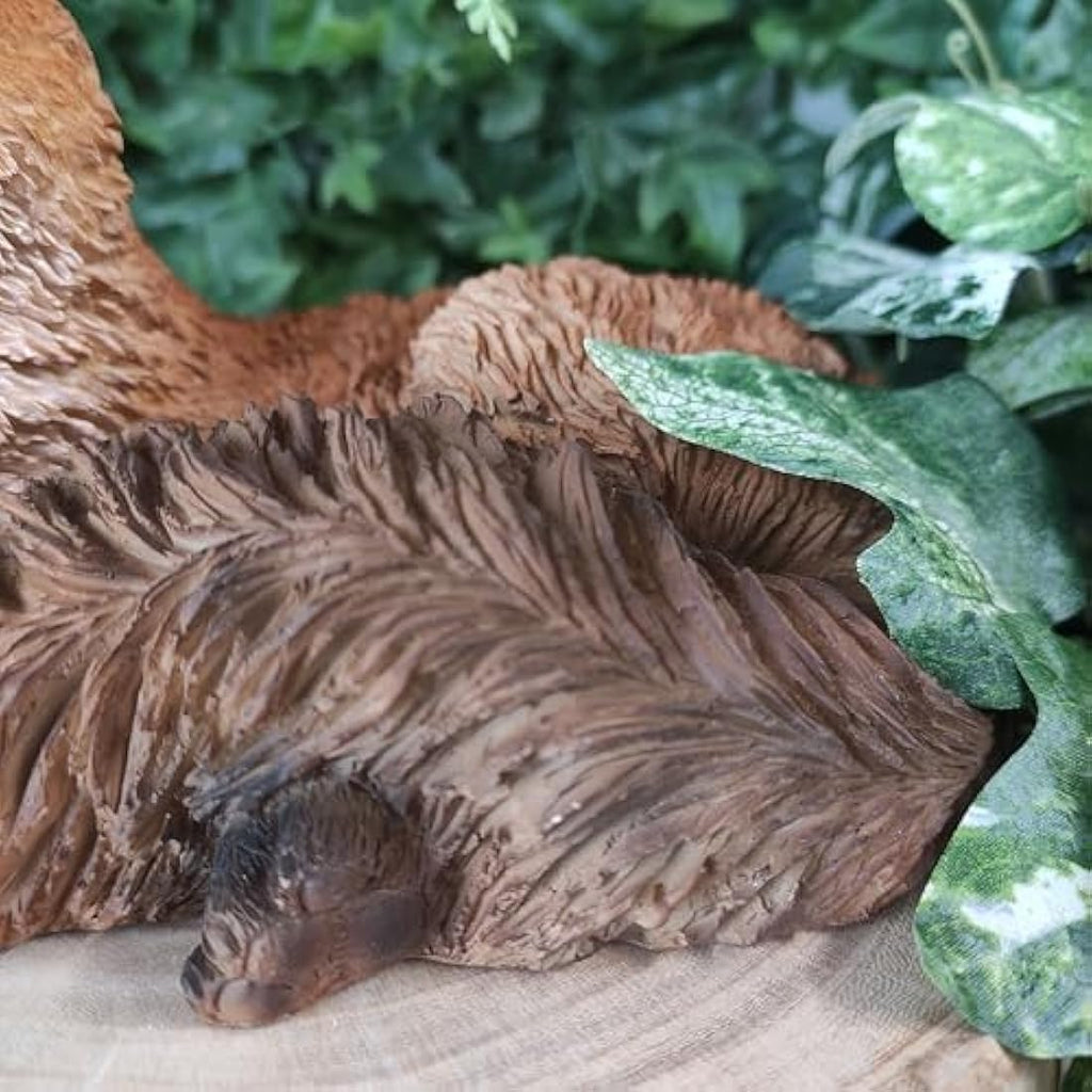 Vivid Arts Resting Fox Garden Ornament – Realistic Resin Statue