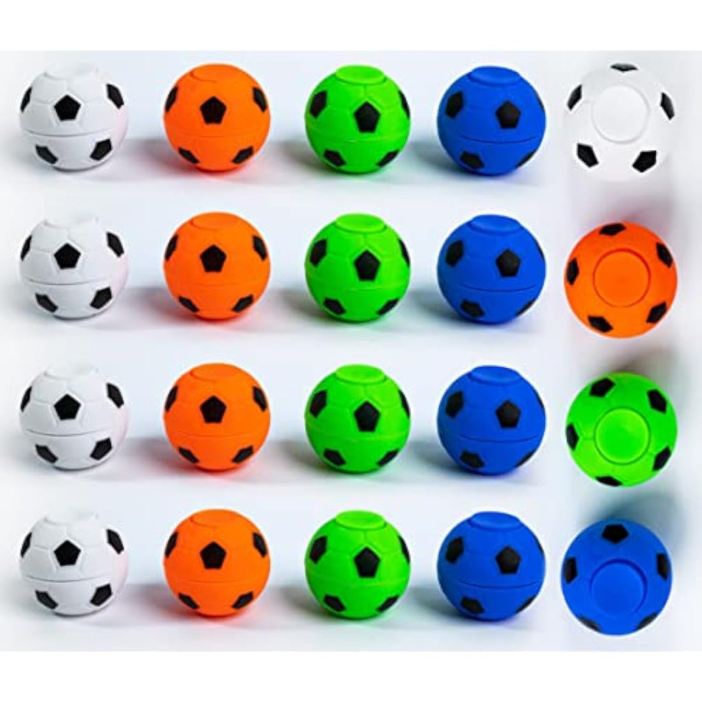 Toyseum Football Fidget Spinners - 20 Pack Party Bag Fillers for Kids