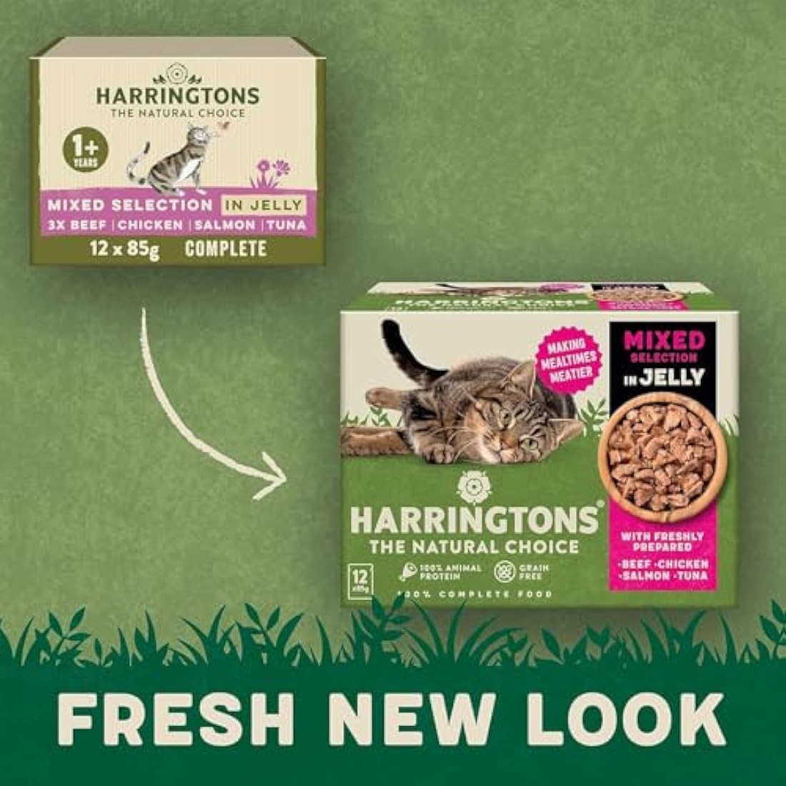 Harringtons Grain Free Wet Cat Food Mixed Jelly 72x85g Multi-Pack
