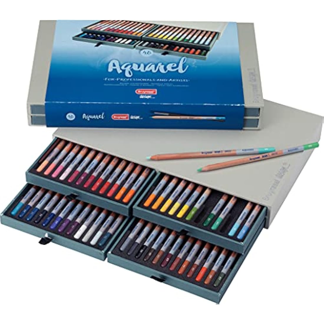Bruynzeel Design Watercolor Pencils - Set of 48 Professional Art Pencils