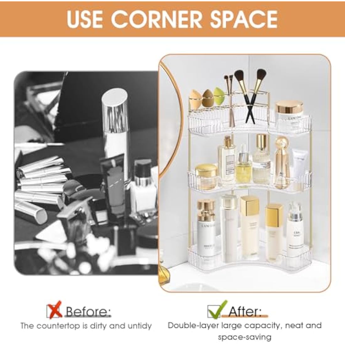Makeup Organiser | 3-Tier Transparent Skincare Storage
