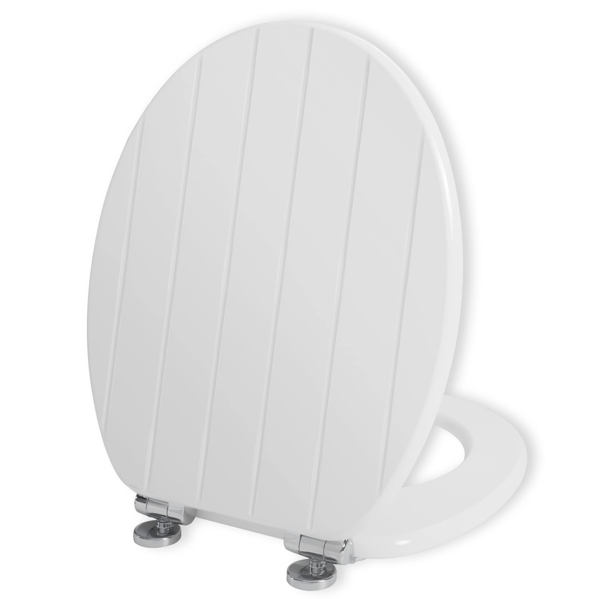 Angel Shield White Wooden Toilet Seat | Soft Close & Quick Release