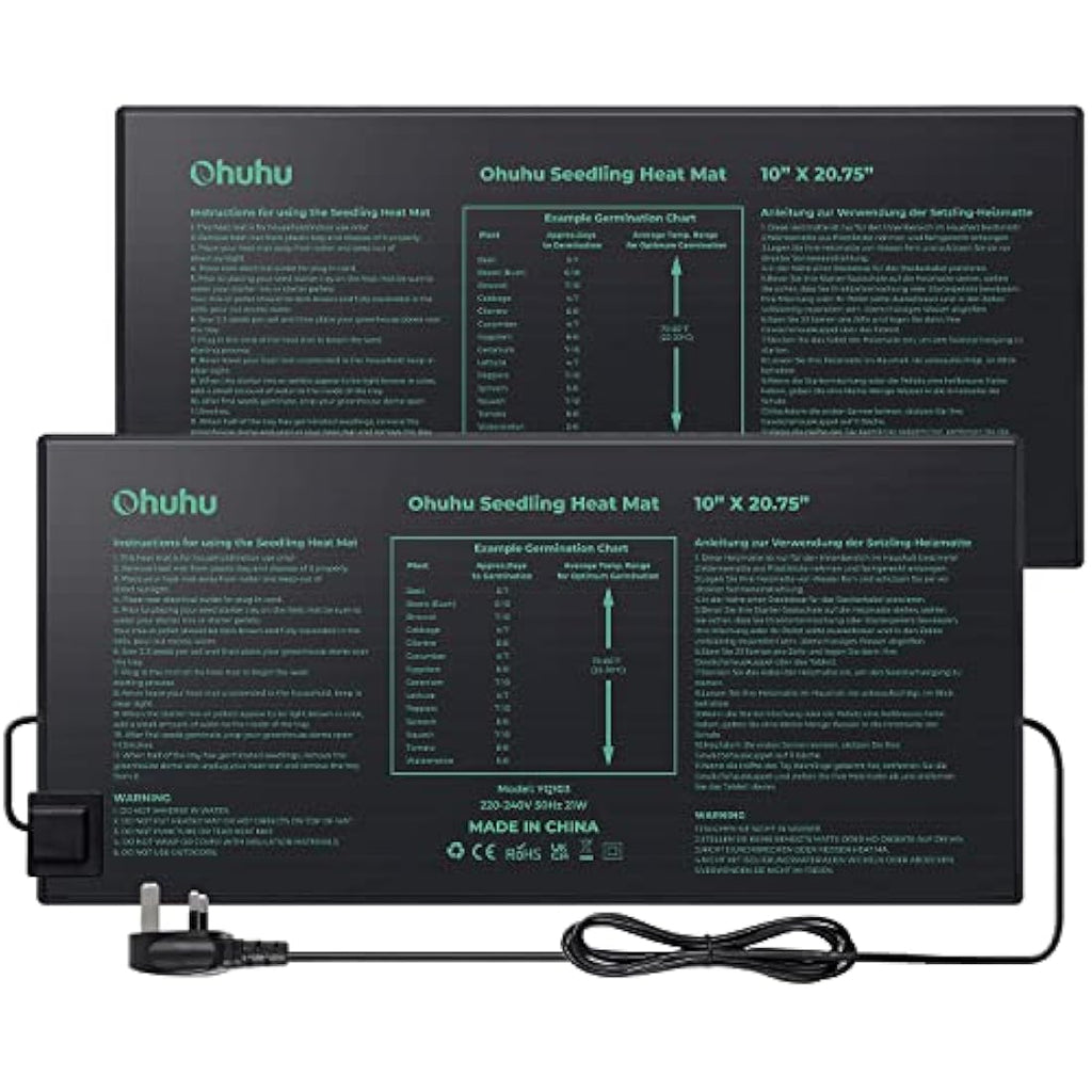 Ohuhu Seedling Heat Mat 2-Pack | IP67 Waterproof Plant Heating Pad