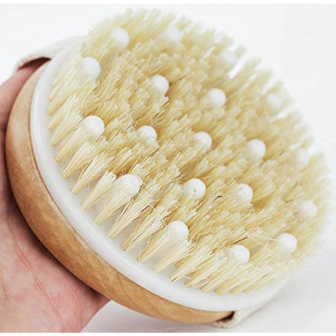 Jolof Store Natural Bristle Body Brush with Cellulite Massage Nodes
