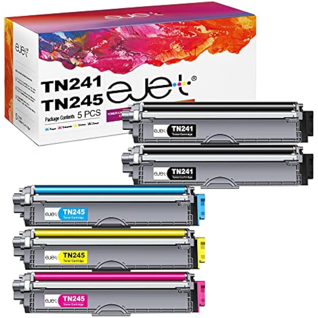 ejet TN241 TN245 Compatible Toner Cartridges for Brother DCP-9020CDW - 5 Pack