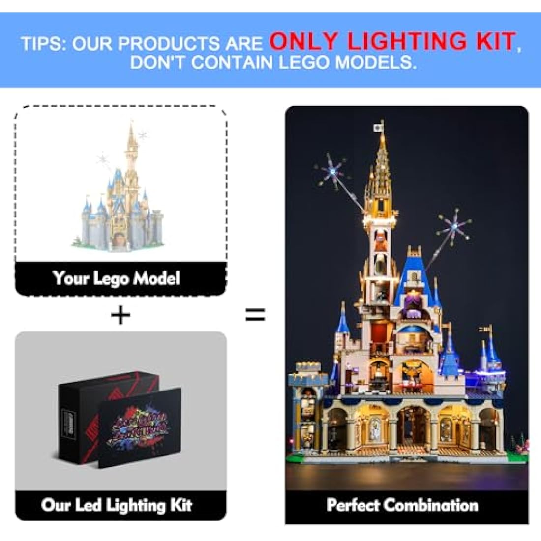 LED Light Kit for Lego 43222 Disney Castle | Standard Version