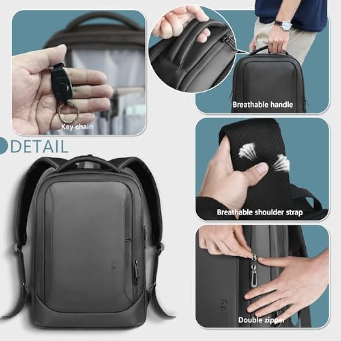 Heroic Knight Men's 15.6 Inch Laptop Backpack | Anti-Theft USB Travel Bag