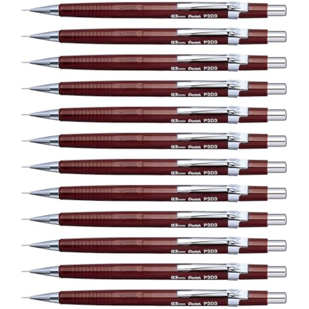 Pentel P203 Mechanical Drafting Pencil - 0.3mm Precision - Pack of 12