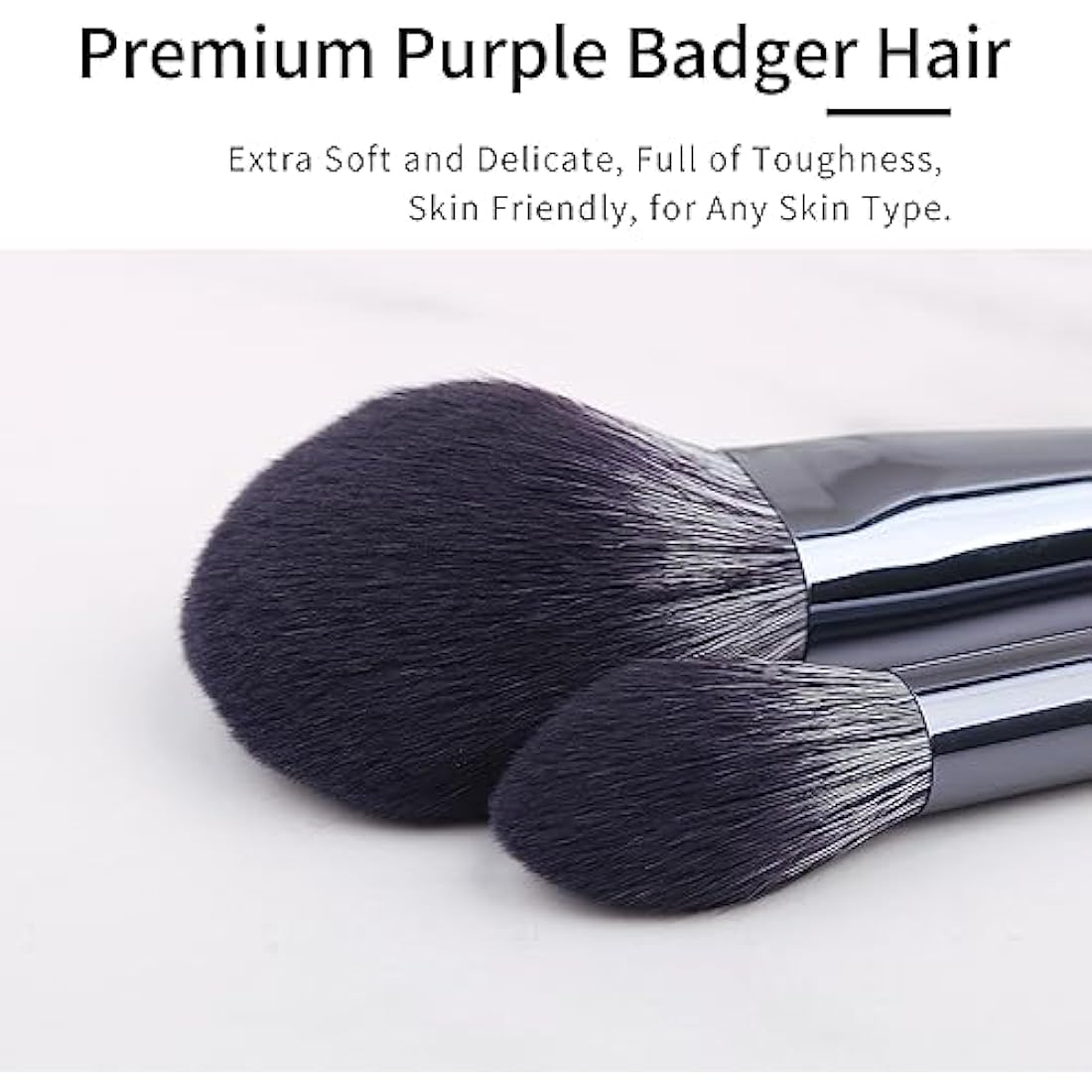 ENZO KEN Natural Badger Hair Makeup Brush Set | Walnut Handle with Case