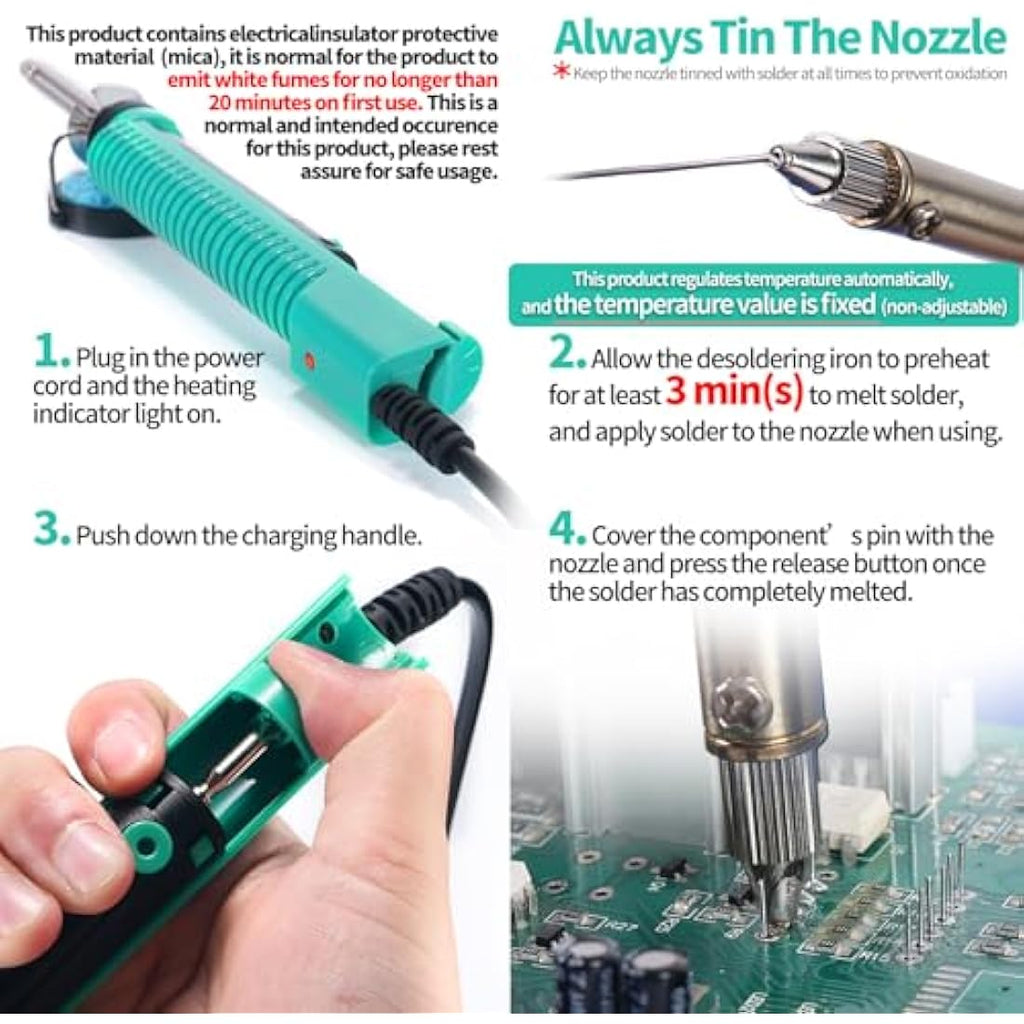 YIHUA 929D-V Electric Desoldering Iron | Solder Sucker Kit with UK Plug